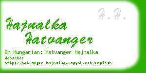 hajnalka hatvanger business card